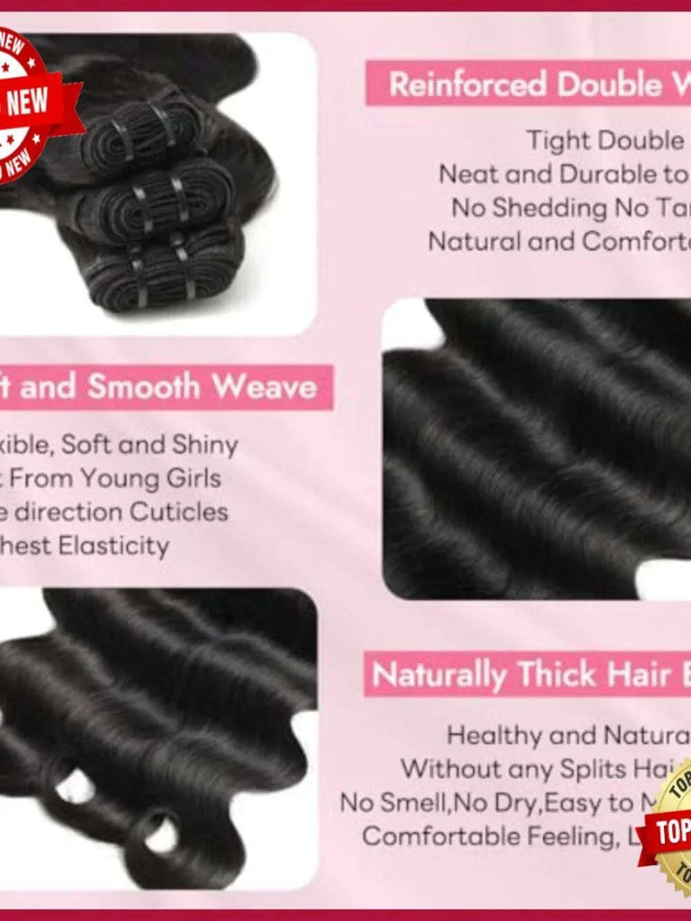 24 Inch Clip In Hair Extensions 100% Brazilian Human Hair Body Wave 8pcs
